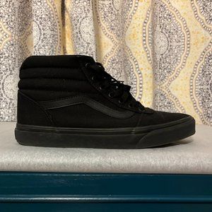 Vans Sk8 Hi Skate Shoe, Women's 10 (Black/Black/Black)
